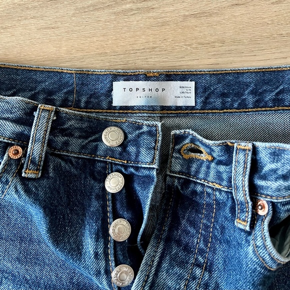 TOPSHOP Editor Straight leg jeans in bright mid blue wash - Picture 6 of 9